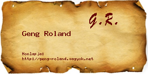 Geng Roland névjegykártya